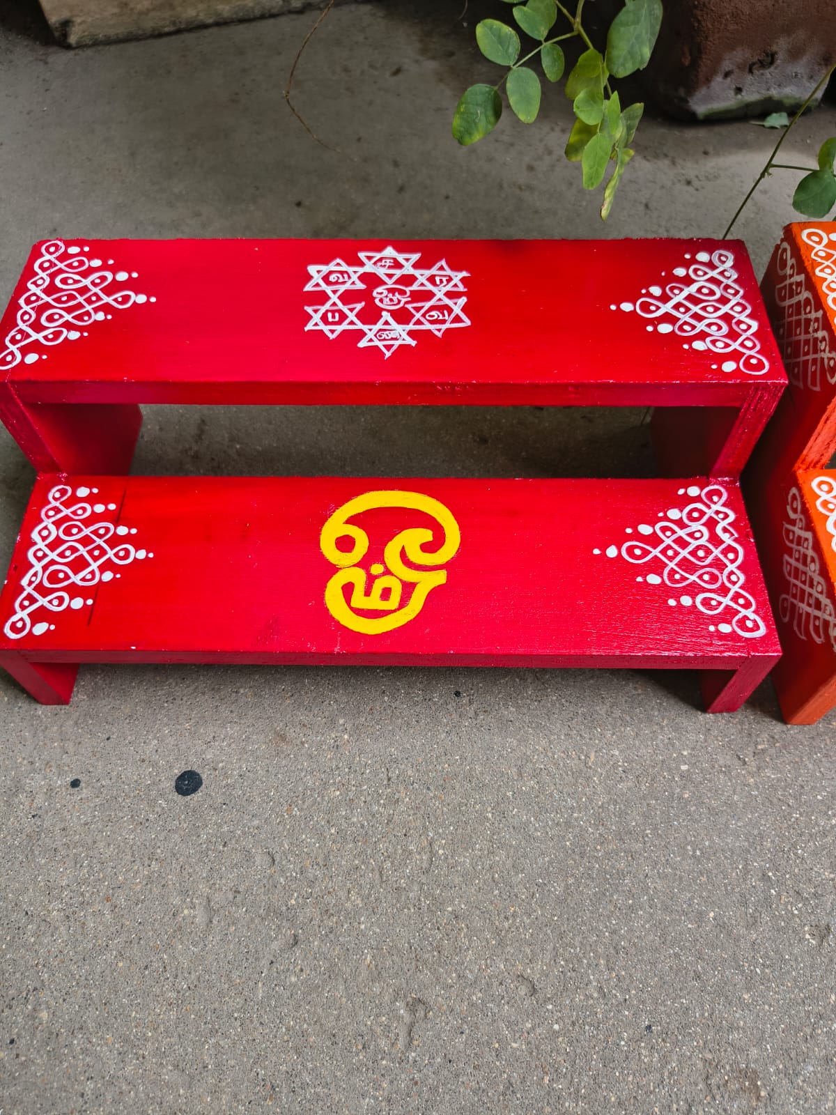 Handcrafted Wooden Pooja Peetam (OM)