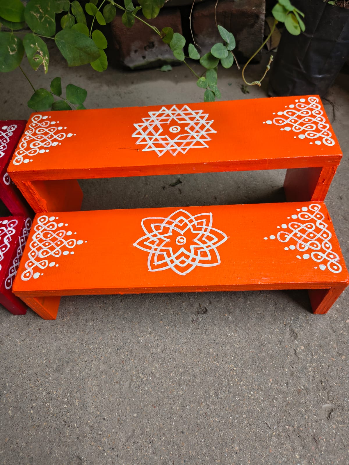 Handcrafted Wooden Pooja Peetam (Flower)