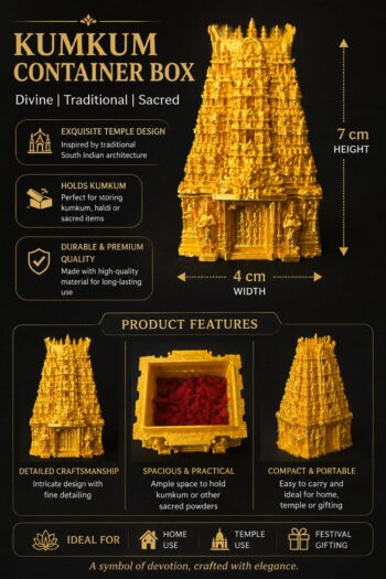 Temple Gopuram Kumkum Container